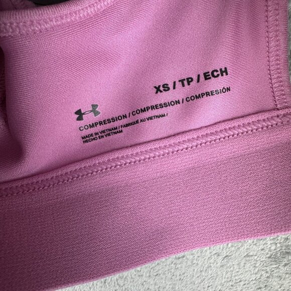 NWT Under Armour Womens Padded Compression Medium Support Sports Bra Pink XS - Picture 4 of 8